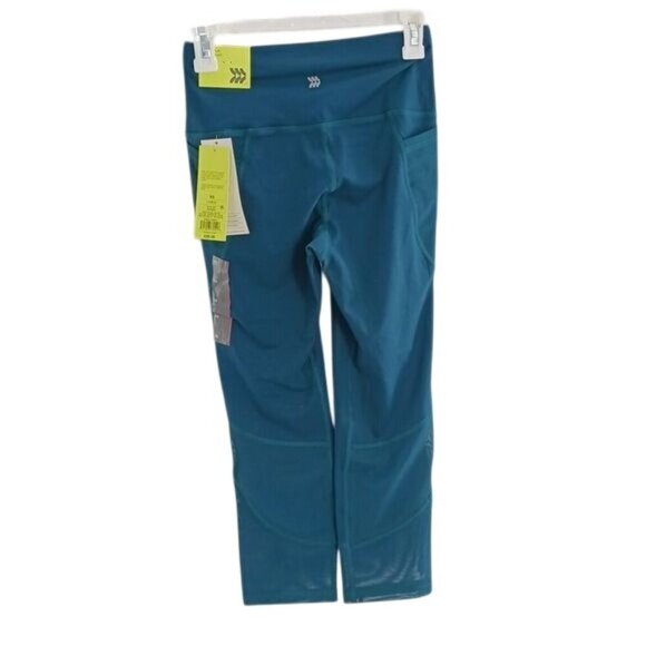 All In Motion Womens XS Power Waist High Rise Capri Leggings Teal Athletic - Picture 4 of 8